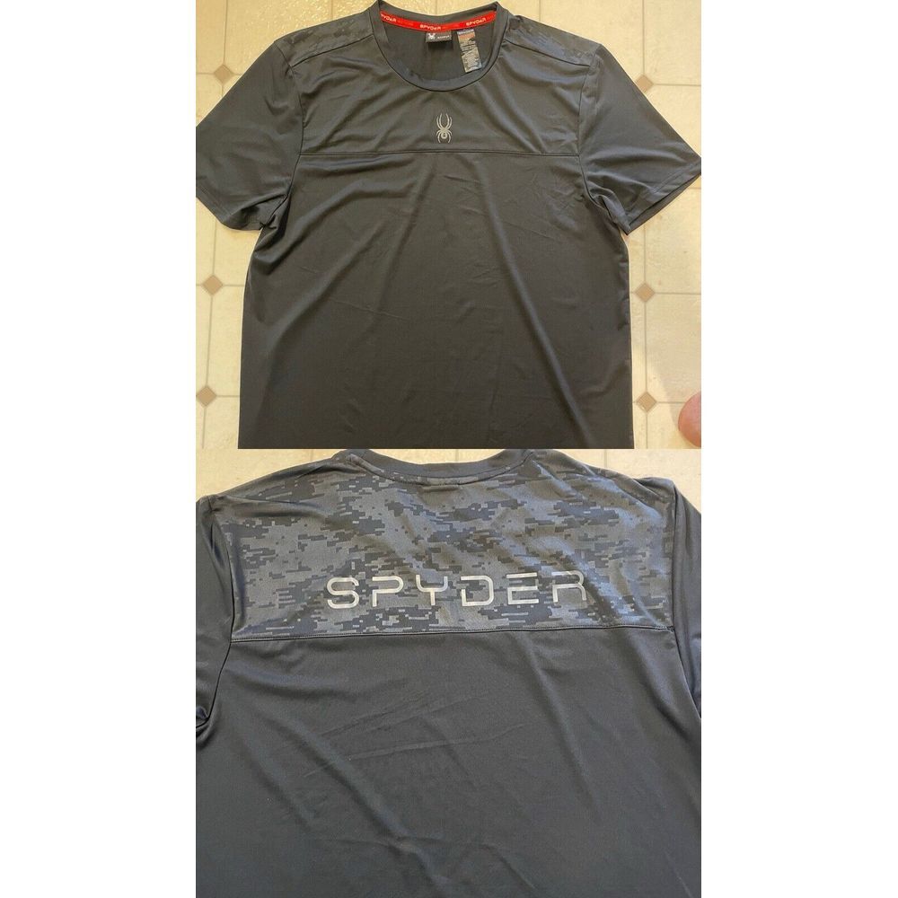 SPYDER Active Proweb Shirt Men's‎ Short Sleeve Stretch Wicking Camo Print